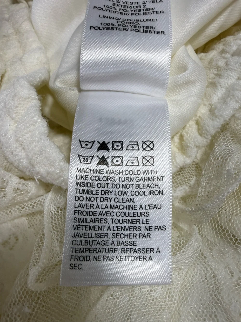 Lucky Brand Festival Ivory Lace Ruffle Elastic Waist Pull On Midi Skirt